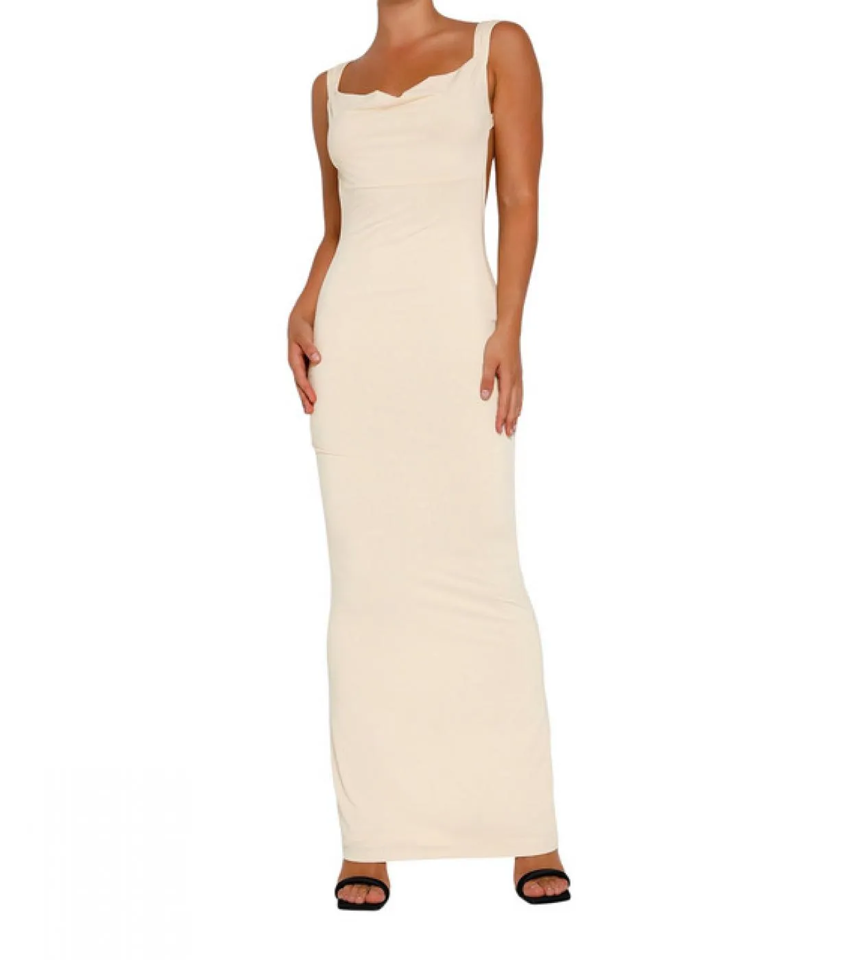 Abiti da club per feste senza schienale con scollo ad anello e scollo ad anello senza maniche basic estivo da donna