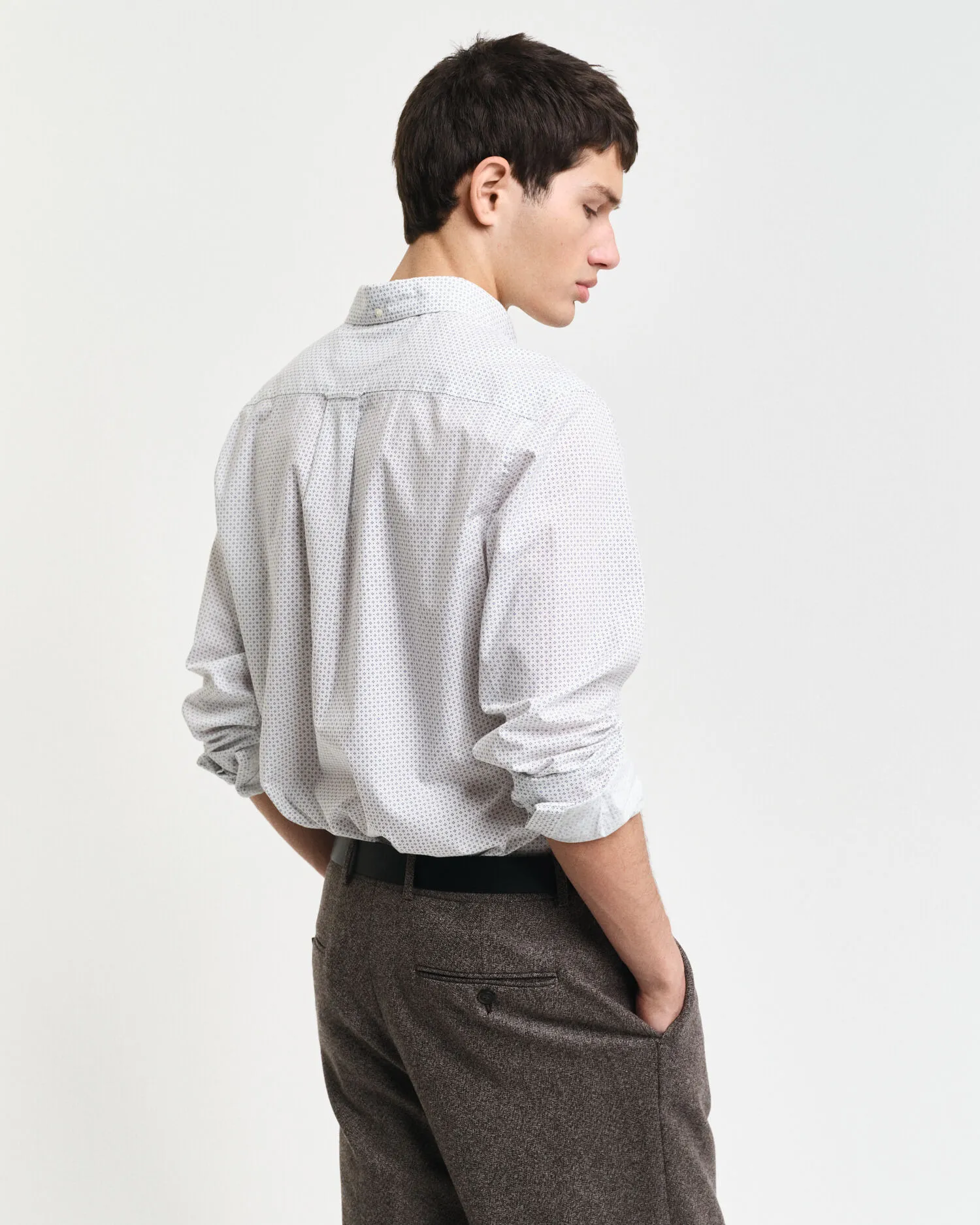 Camicia con microstampa regular fit    