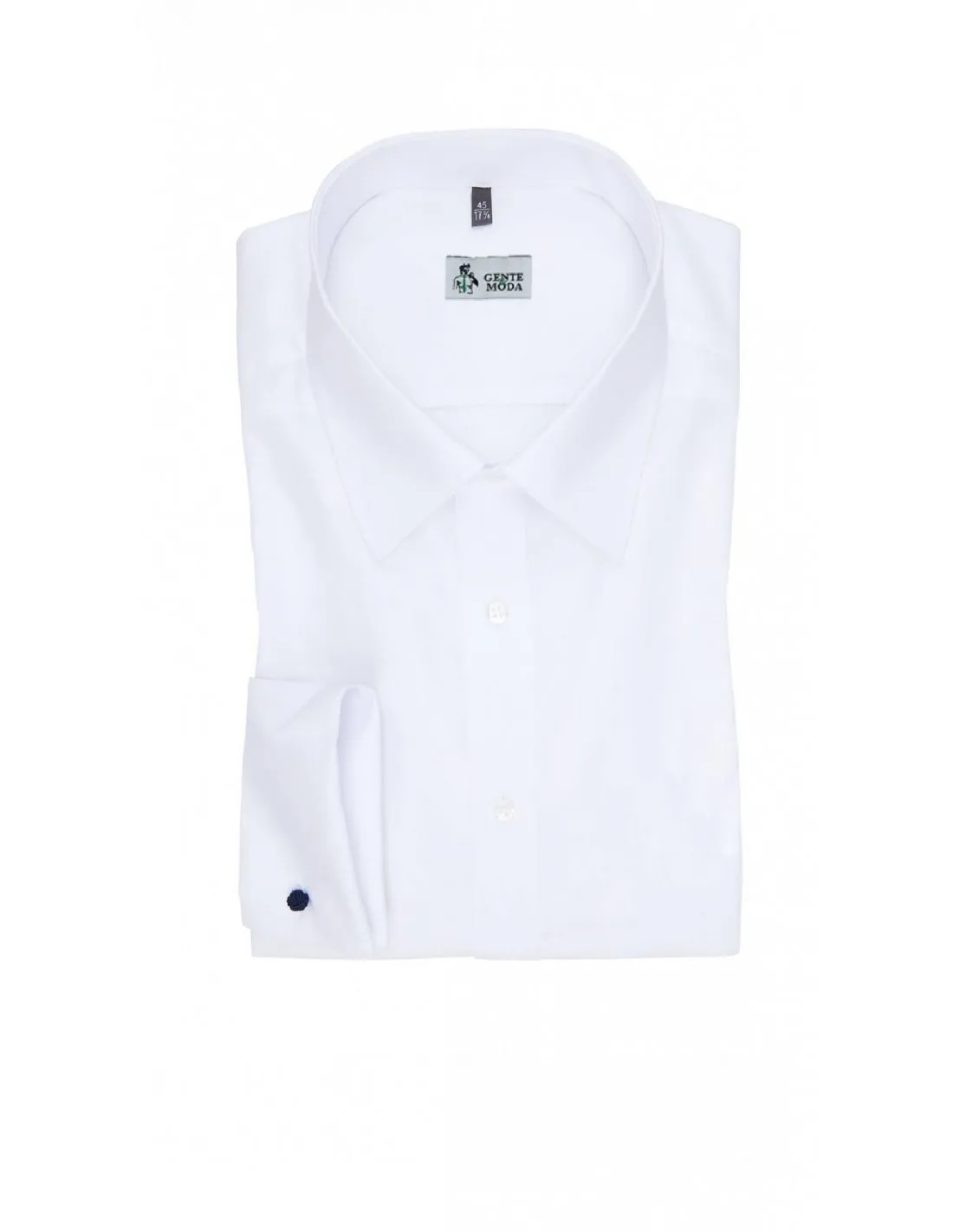 Camicia in cotone collo semifrancese polso P Doppio camicia da cerimonia