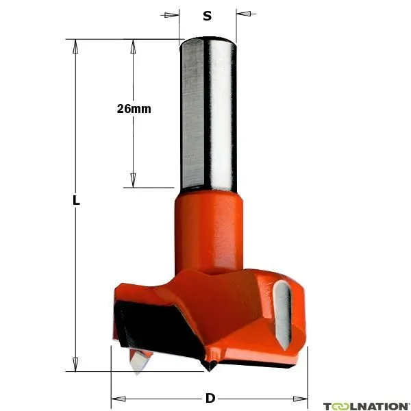 CMT 317.450.11 Trapano per testa del cilindro 45 mm, gambo 10x26, lato destro