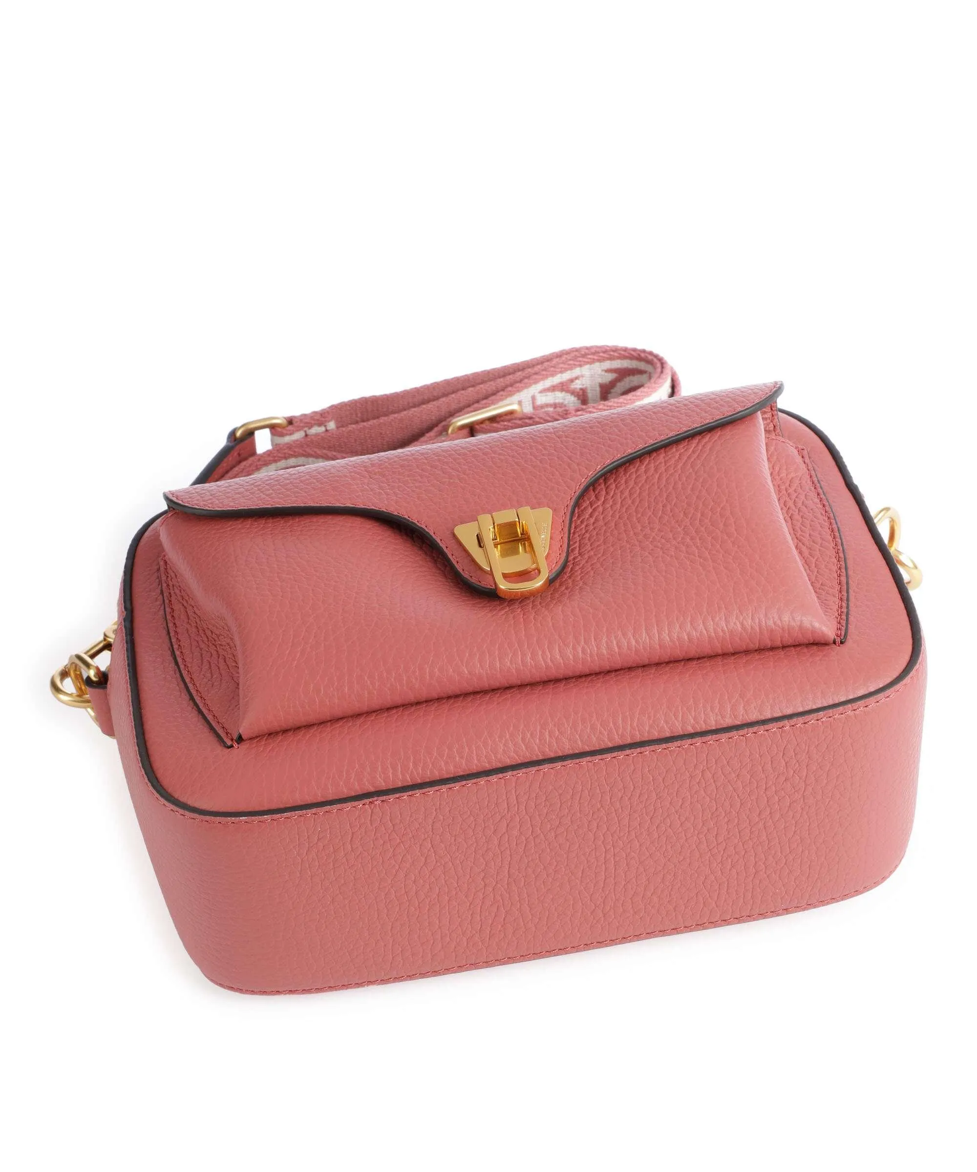  Coccinelle Beat Soft Ribbon Borsa a tracolla pelle granulata corallo  