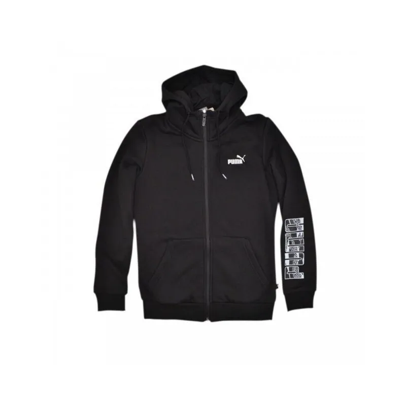 FELPA PUMA DONNA ESS+ ANIMAL LOGO FZ HOODIE COLORE NERO