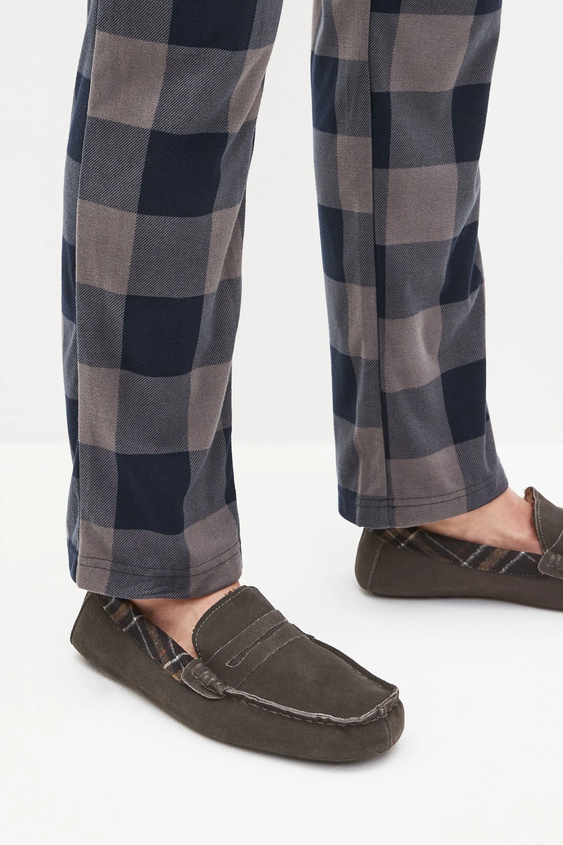 Grigio  - Pantofole a mocassino Signature scamosciato lussuoso