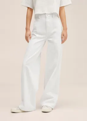 Jeans Wideleg vita alta cuciture