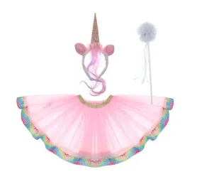Kit Unicorno Arcobaleno: Tutù, Cerchietto e Bacchetta
