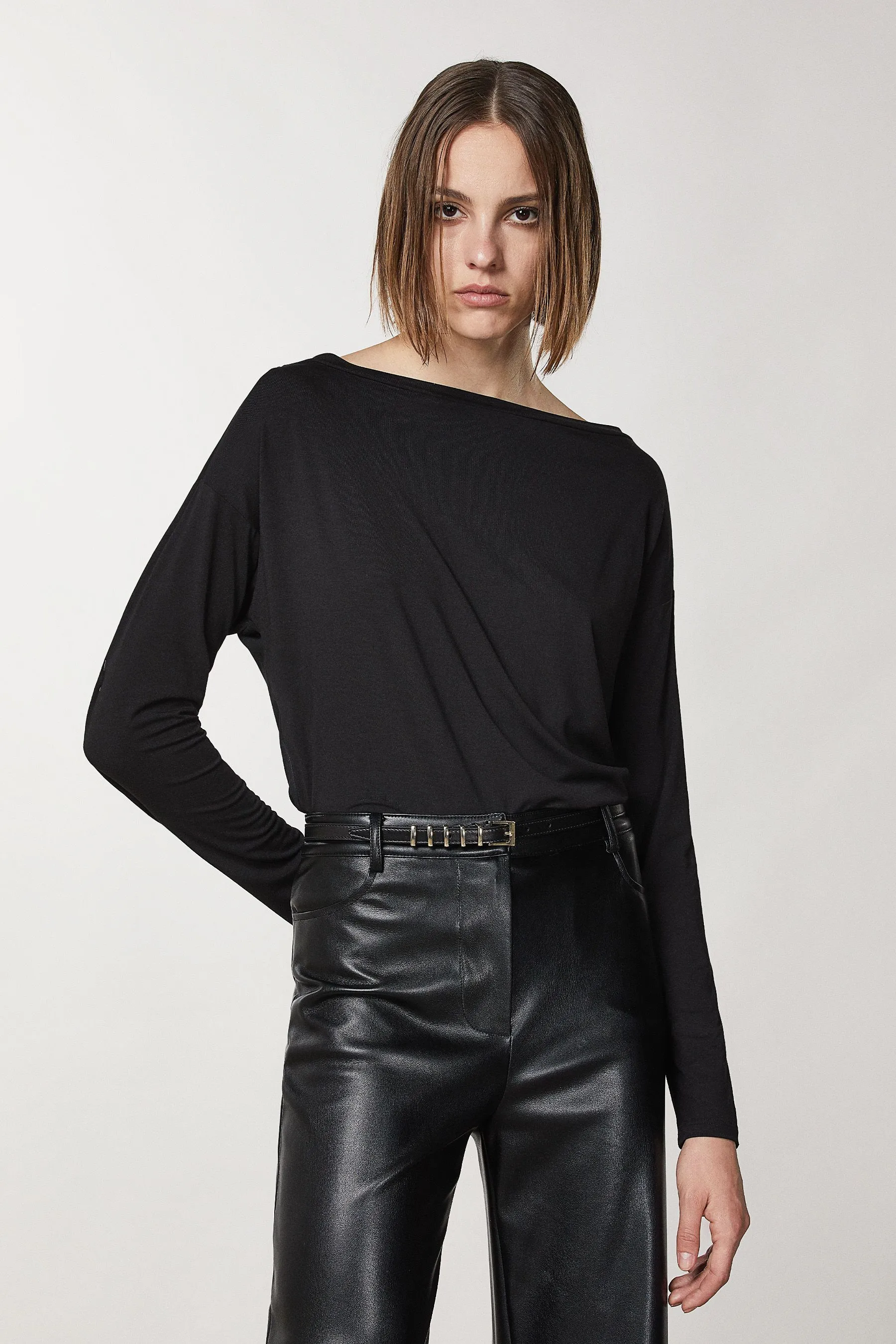 Maglia in viscosa con strass patrizia pepe