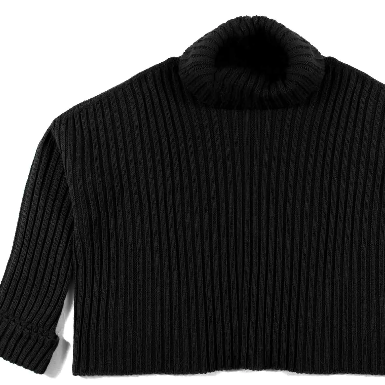 Maglione Dolcevita Cropped Nero