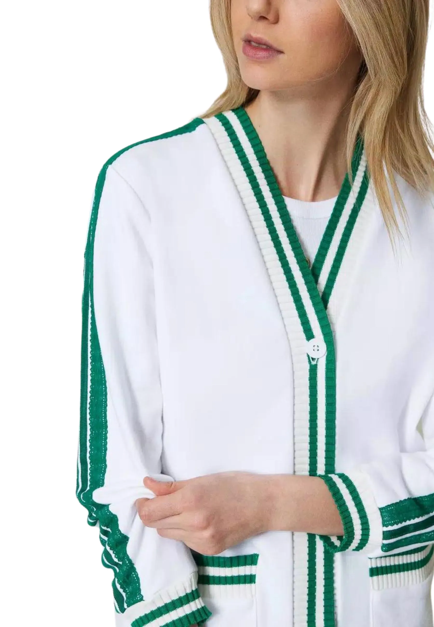 Maxi felpa con righe e ricamo