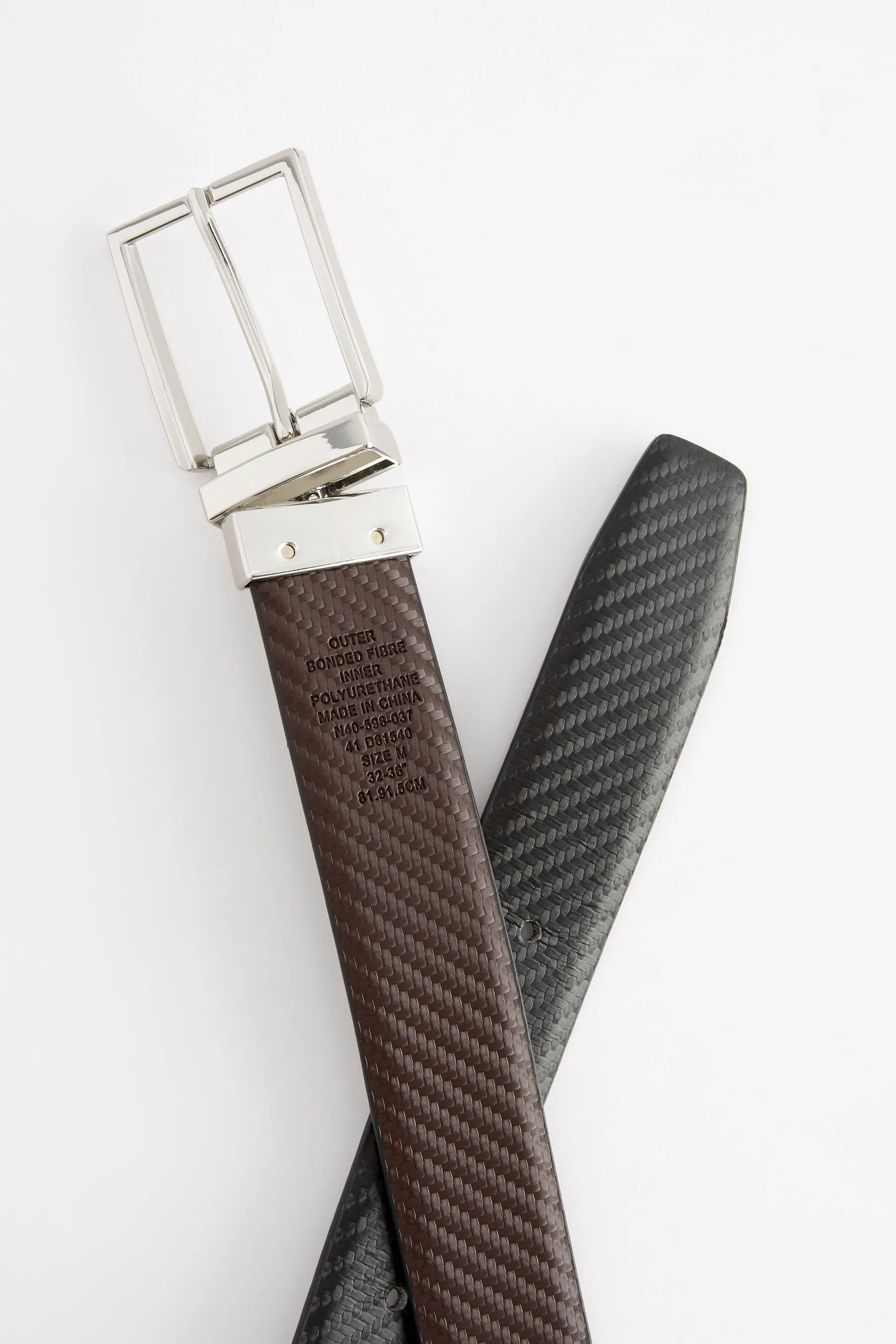 Nero/marrone  - Cintura double-face Stampa carbone