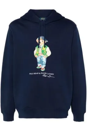 RALPH LAUREN Abbigliamento,Felpe Felpa Polo Bear in misto cotone blu 