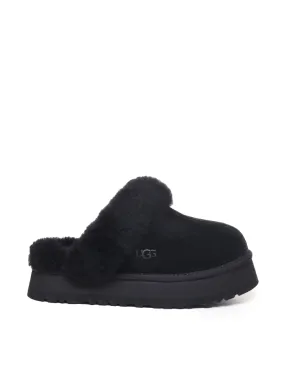 SABOT DISQUETTE IN SUEDE E SHEARLING