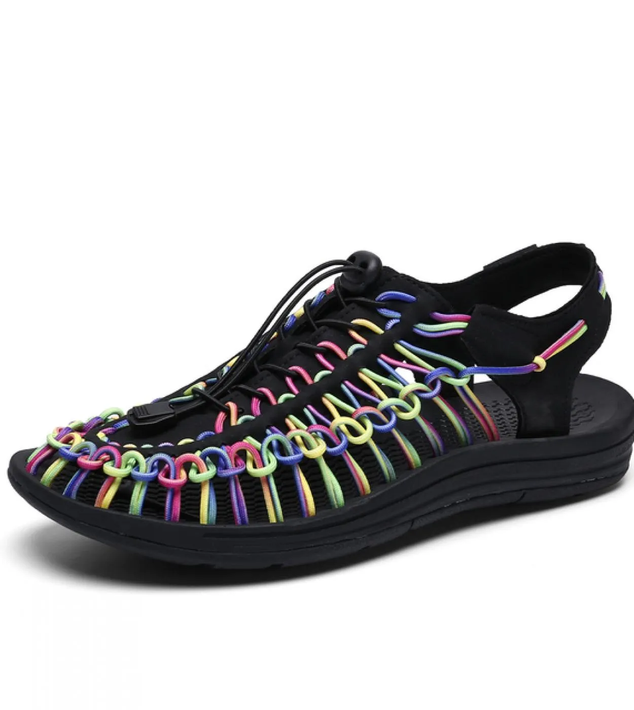 Sandali da uomo alla moda per pantofole da donna Design intrecciato Sandali da spiaggia Sandali piatti casual traspiranti Coppie