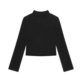 T-Shirt Dolcevita Manica Lunga Nera Bambina E Teen