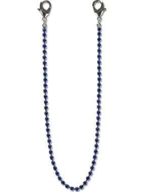 Vest chain in metal and blue stones
